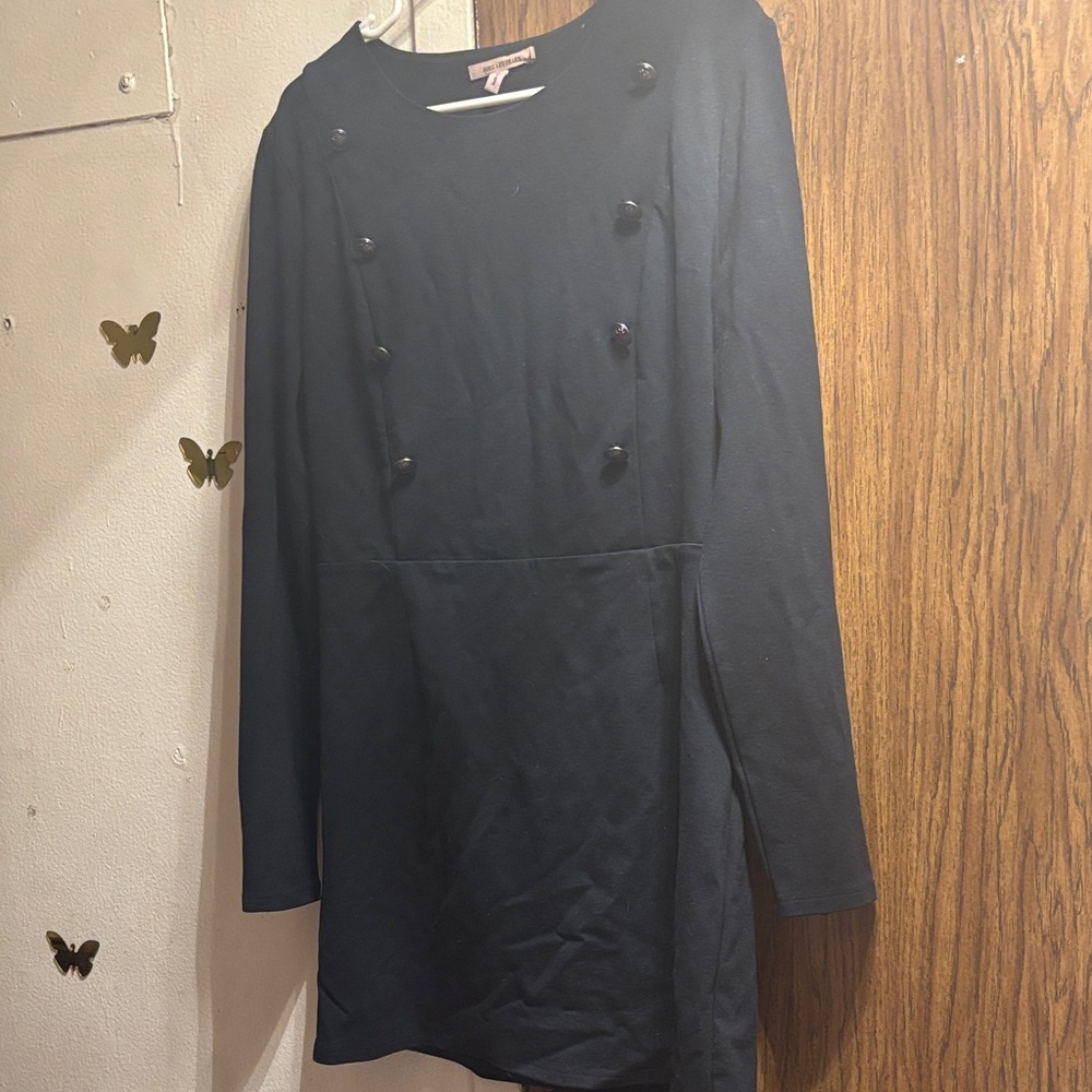 Avec Les Filles Black Long Sleeve Dress